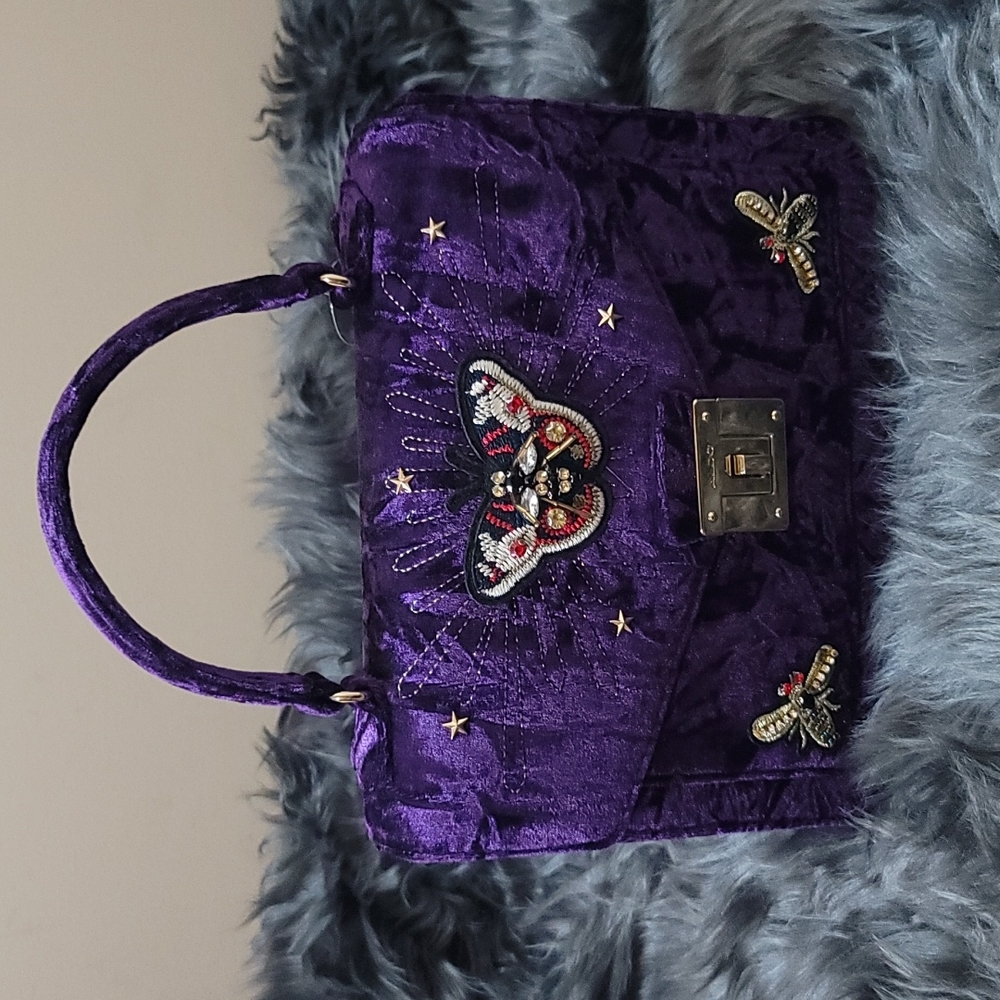 Aldo purple velvet purse